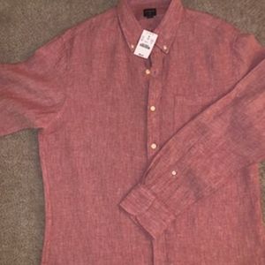 Never Worn, J.Crew Red Linen Shirt.. Long Sleeve
